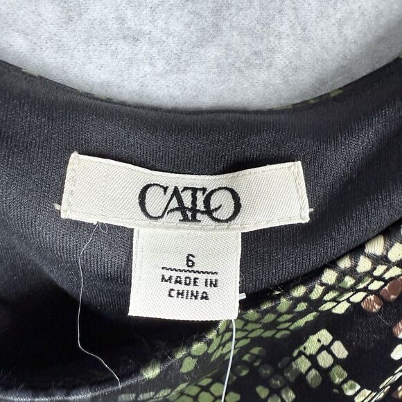 Cato Snake Skin Dress Womens Sz Med Brown Green With Belt Stretch - Picture 5 of 13